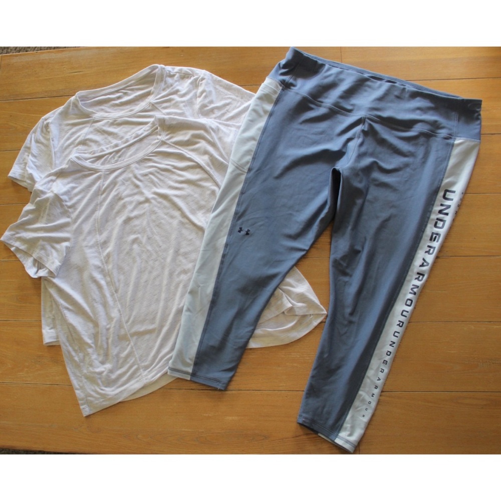 Workout Bundle Lot (3 Piece) Plus Size Under Armour Leggings Avia Tops 3X XXXL